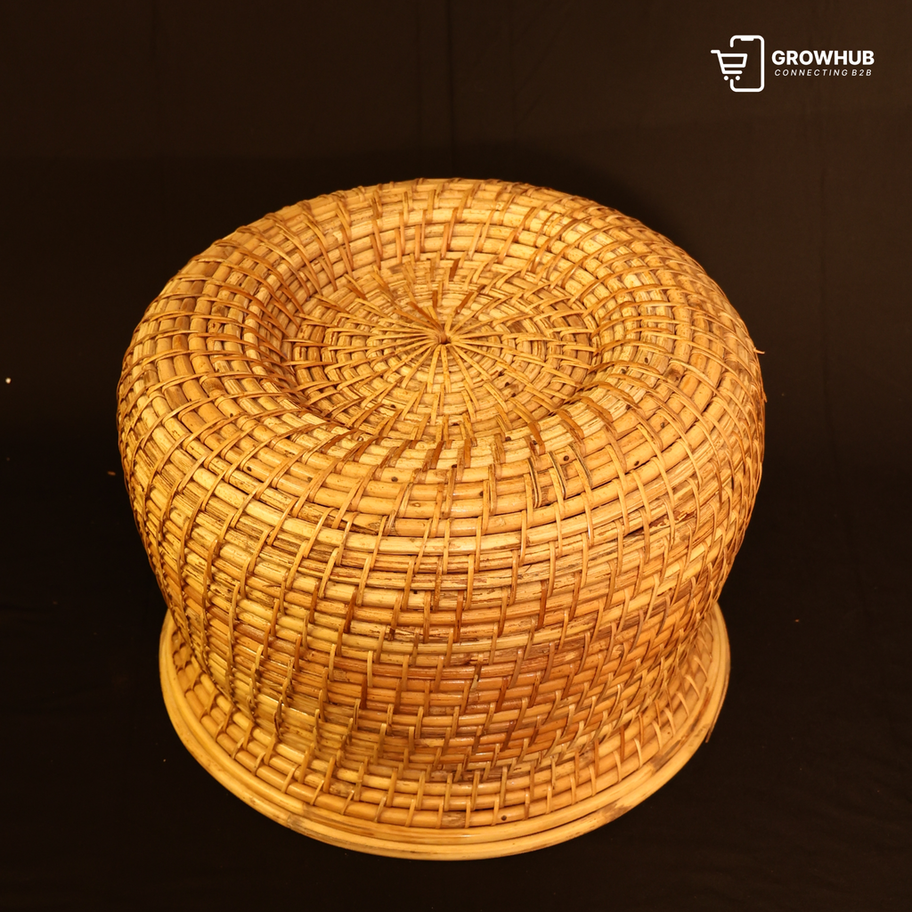 POUF RATTAN STOOL