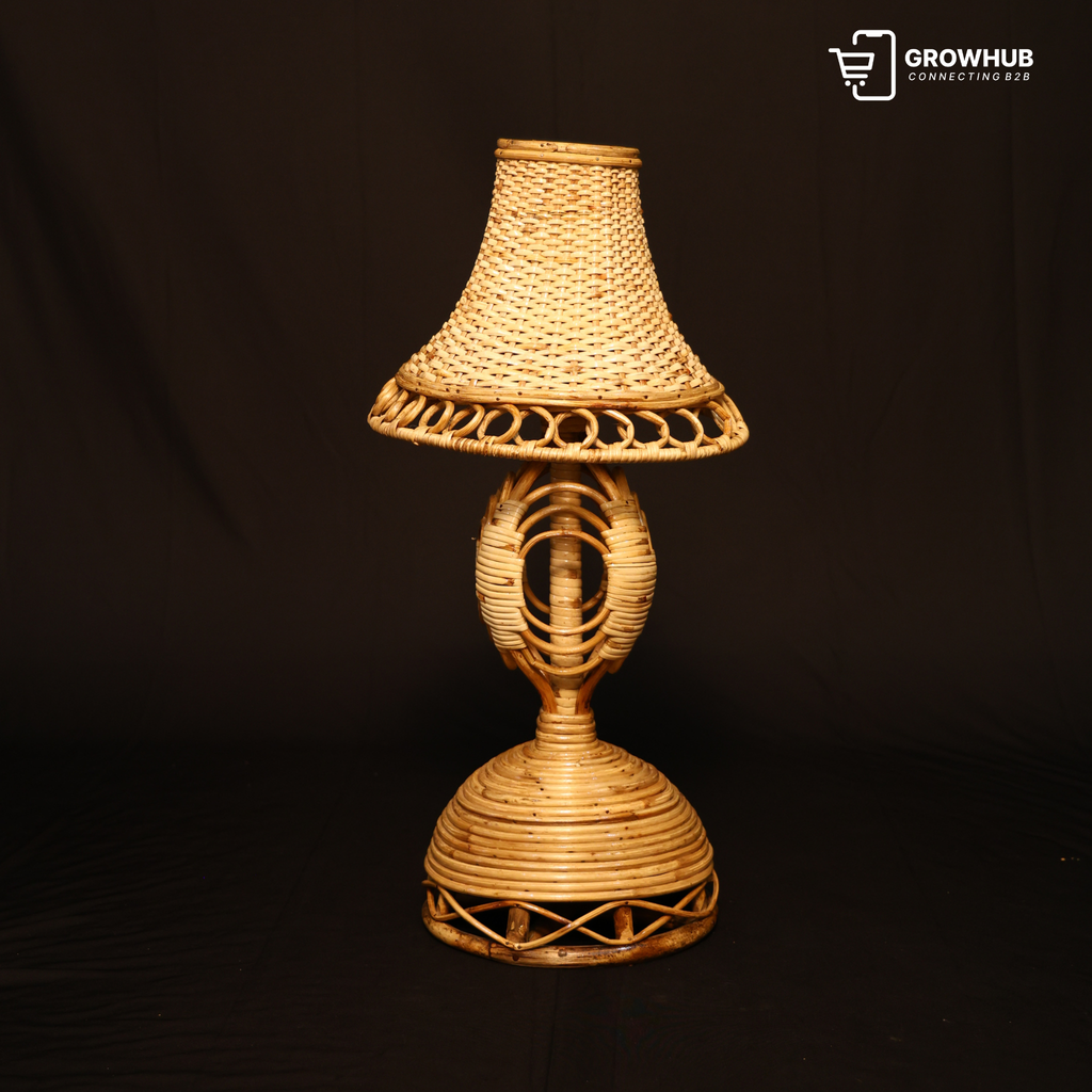 HANDCRAFTED CANE & BAMBOO TABLE LAMP