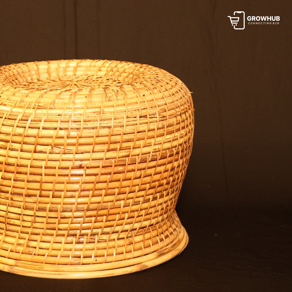 POUF RATTAN STOOL