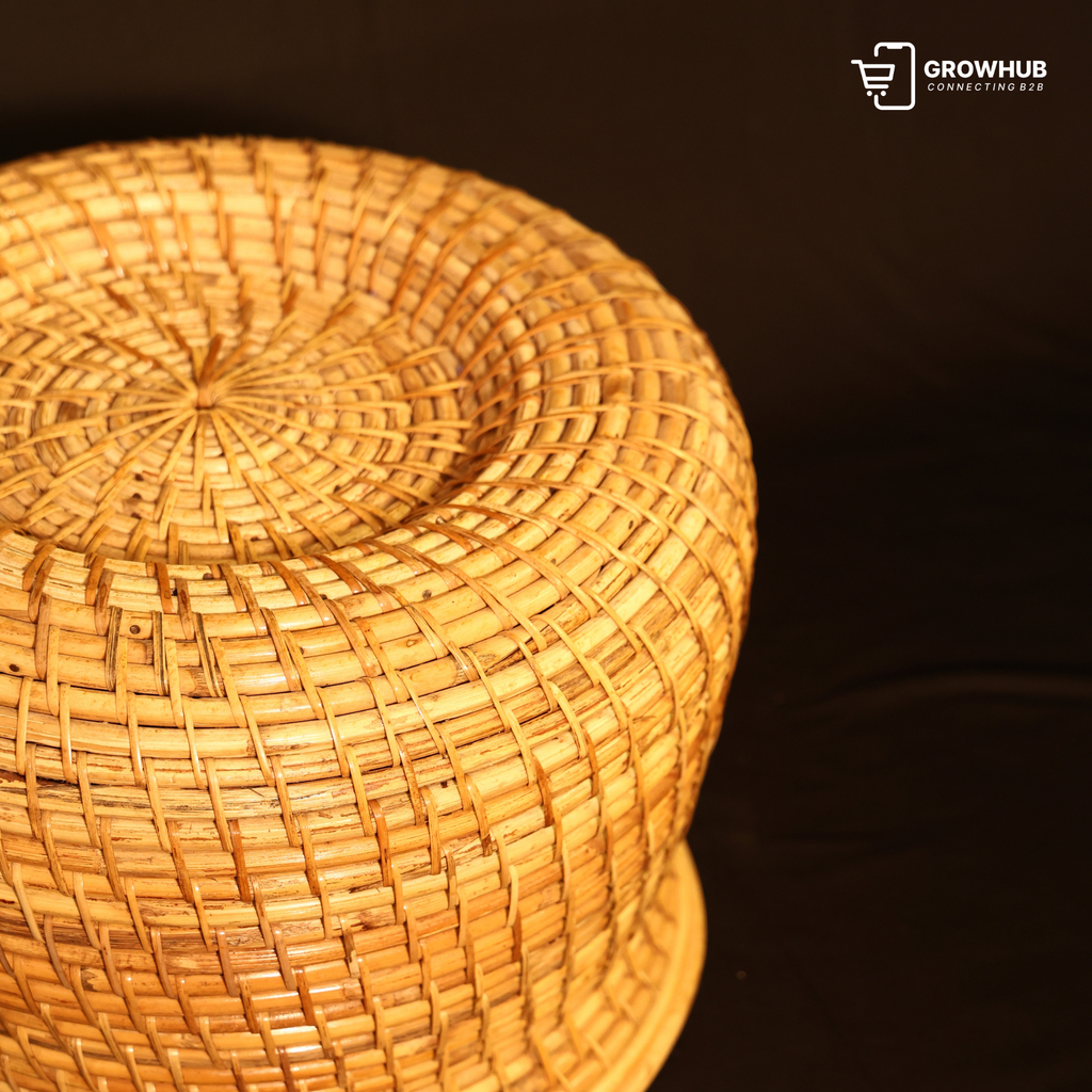 POUF RATTAN STOOL
