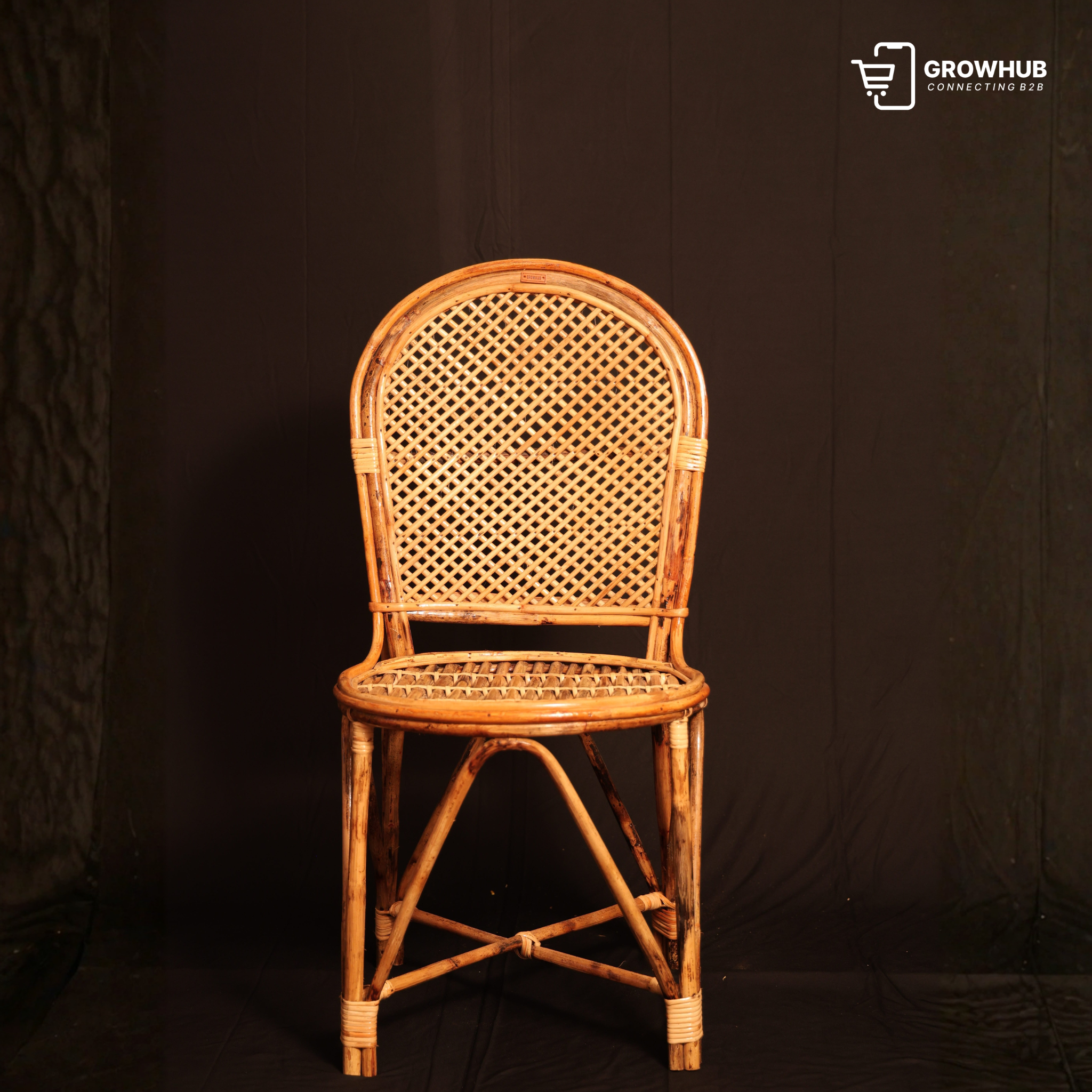 WOVEN ARC CANE CHAIR