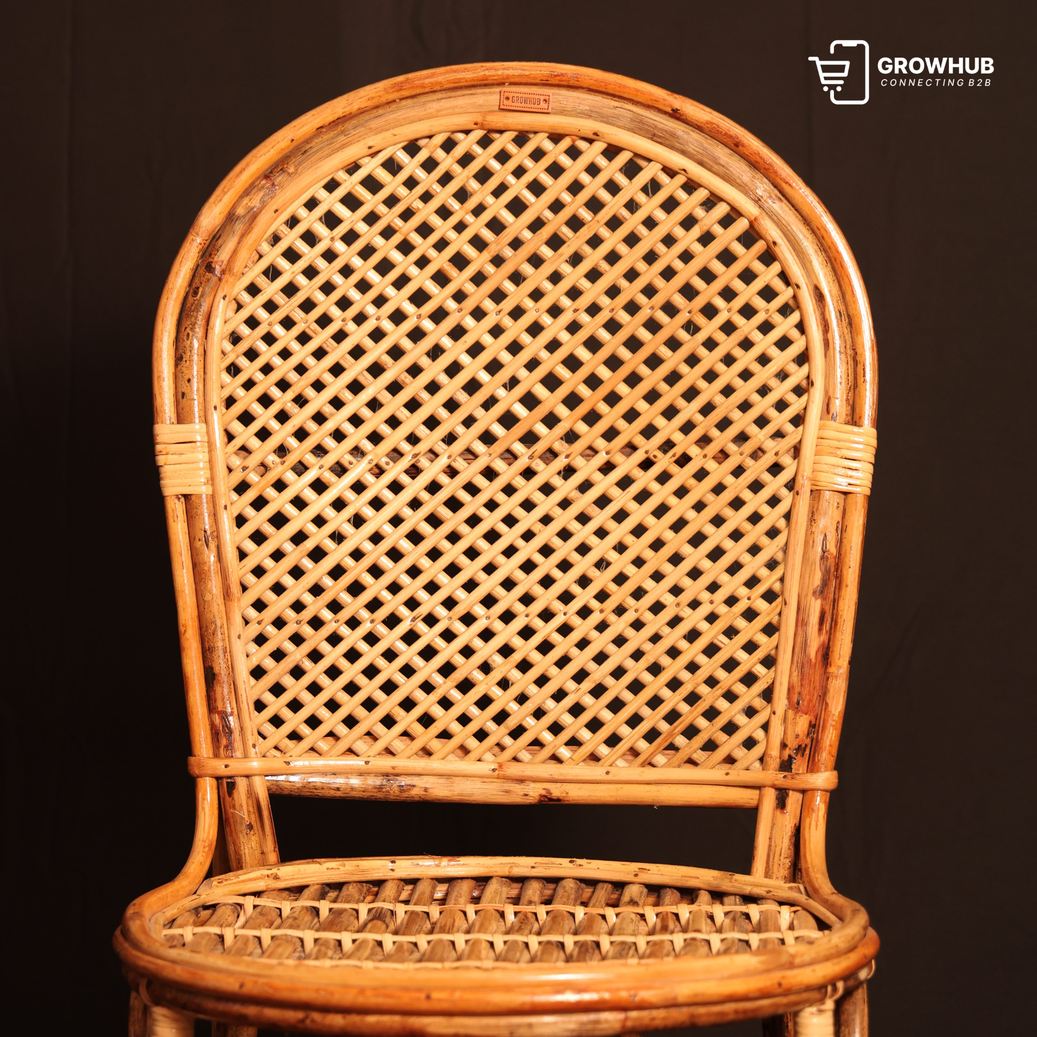 WOVEN ARC CANE CHAIR
