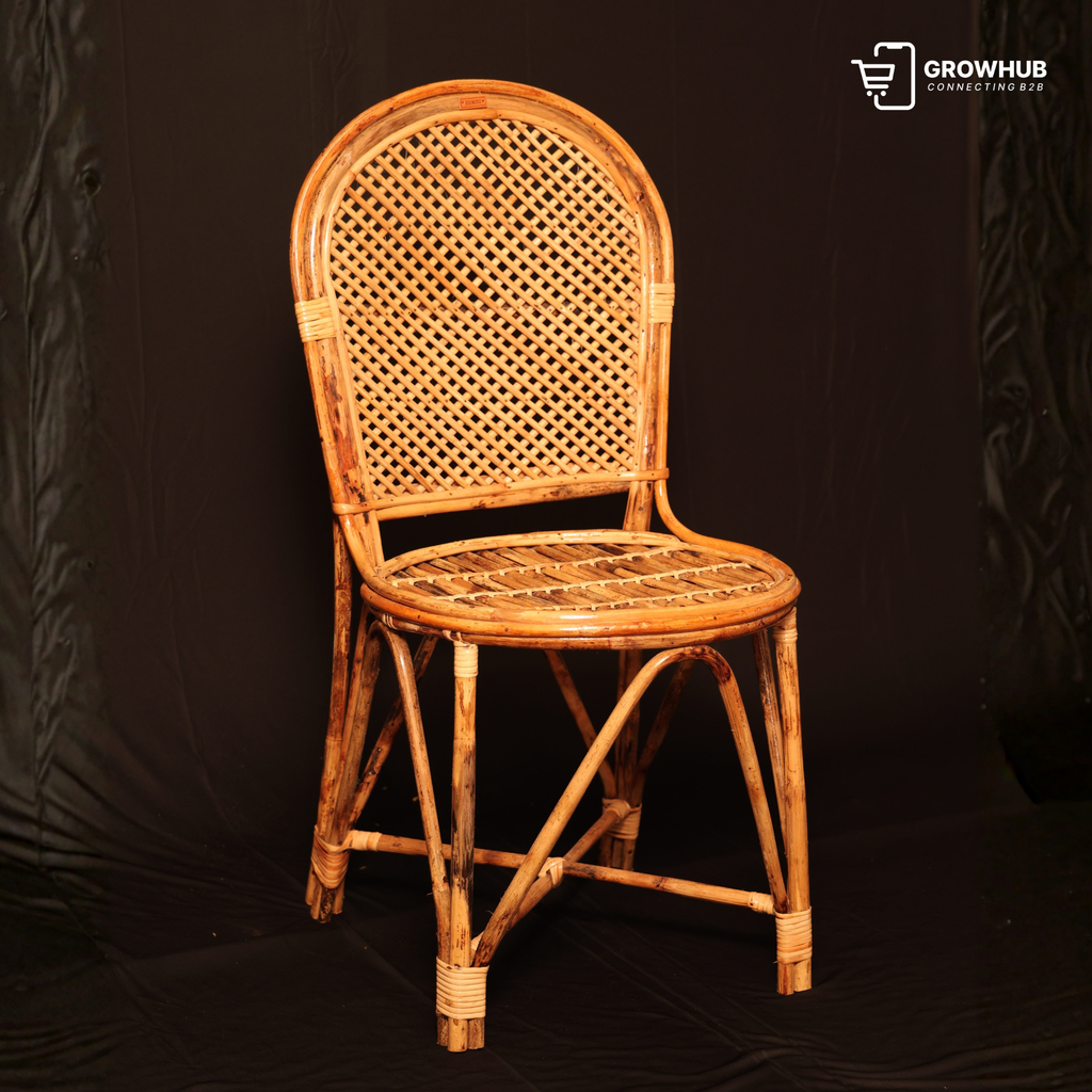 WOVEN ARC CANE CHAIR