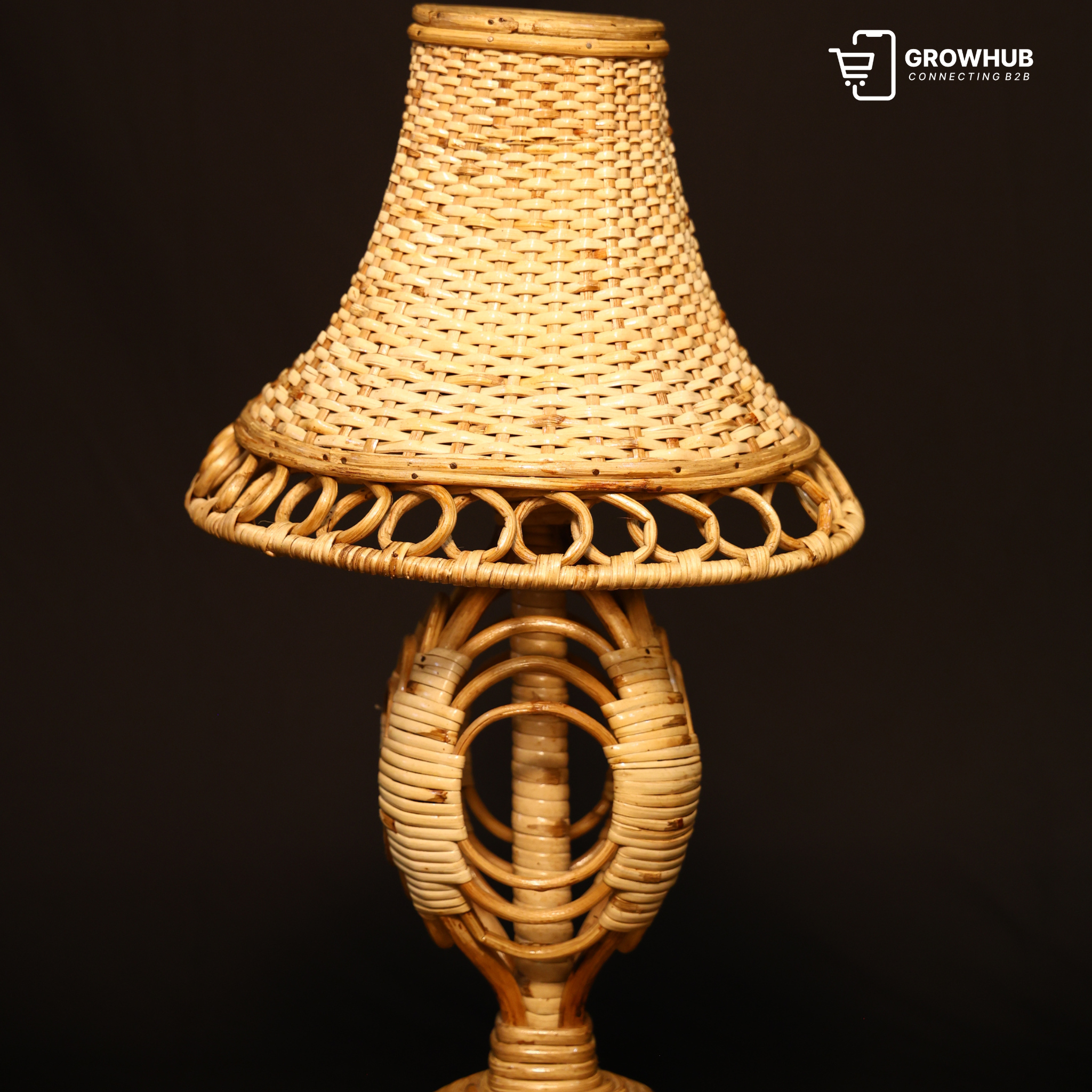 HANDCRAFTED CANE & BAMBOO TABLE LAMP