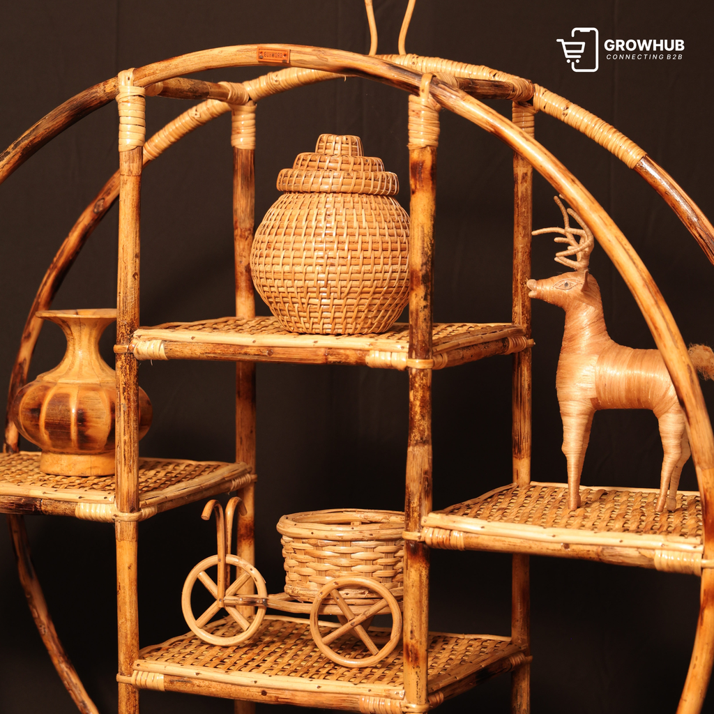 CANE ROUND WALL SHELF