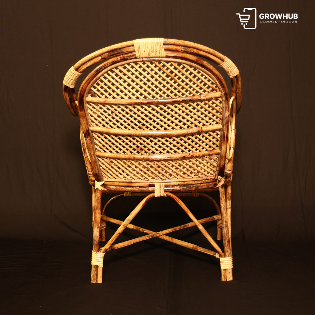 HANDCRAFTED VINTAGE RATTAN ARMCHAIR