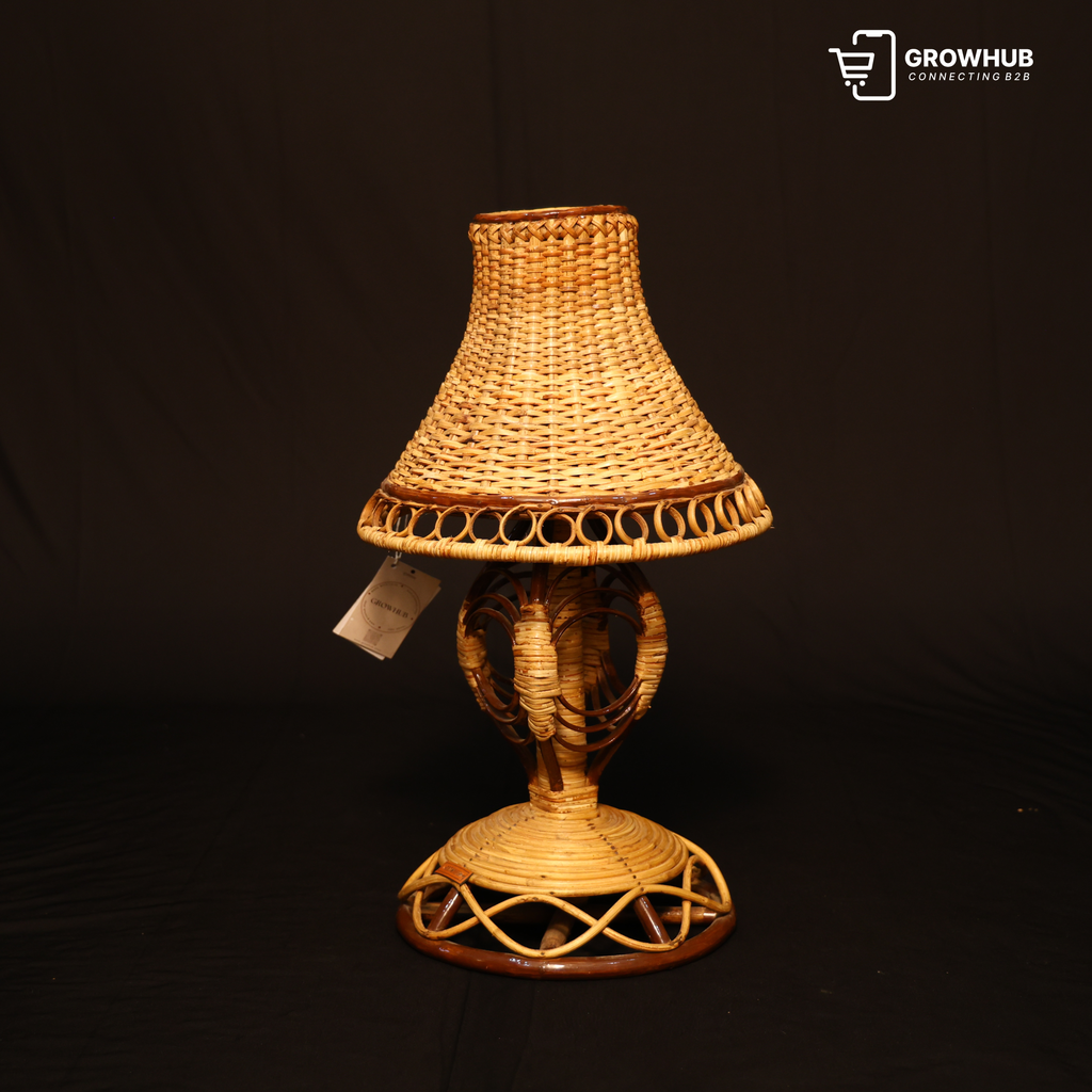 HANDCRAFTED CANE & BAMBOO TABLE LAMP