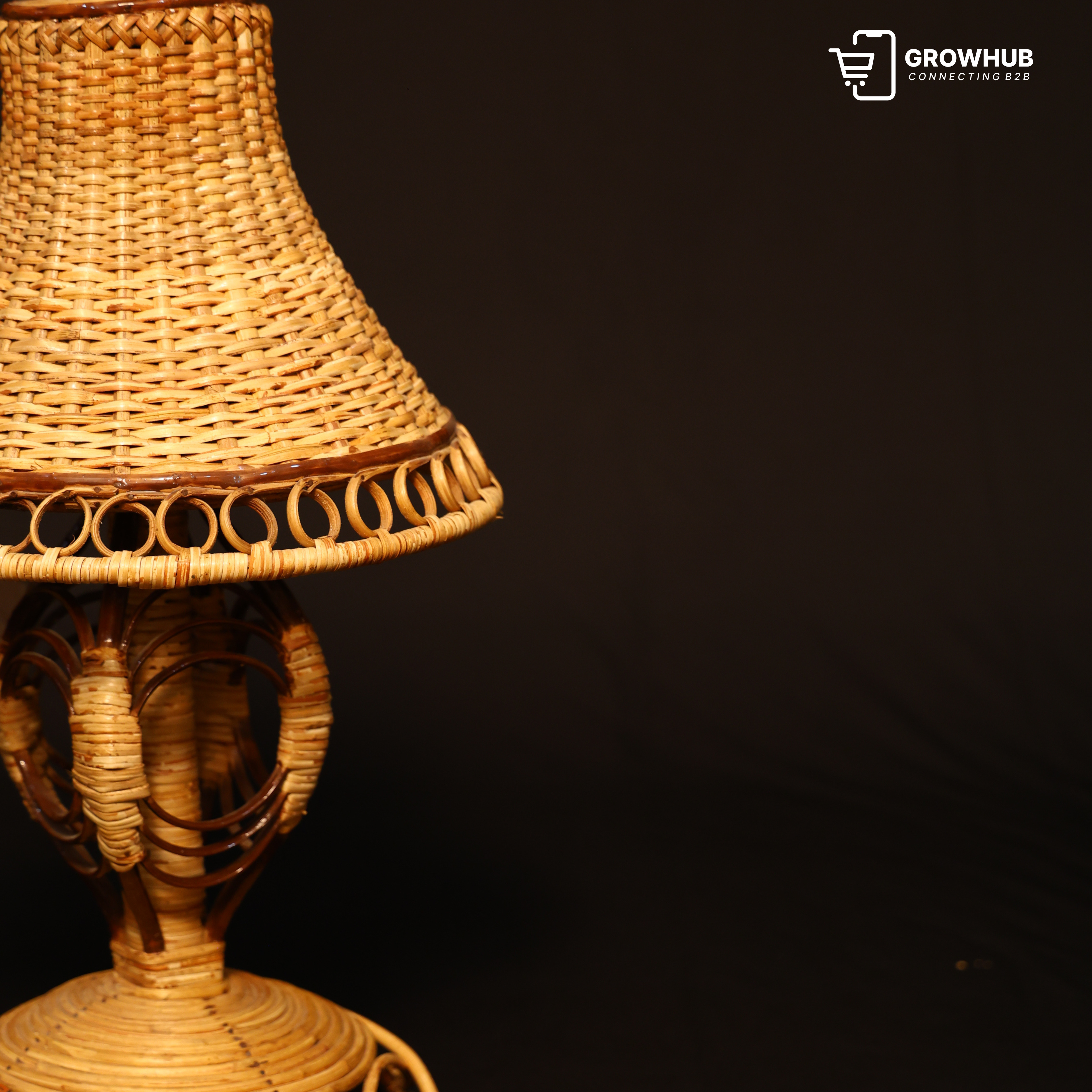 HANDCRAFTED CANE & BAMBOO TABLE LAMP