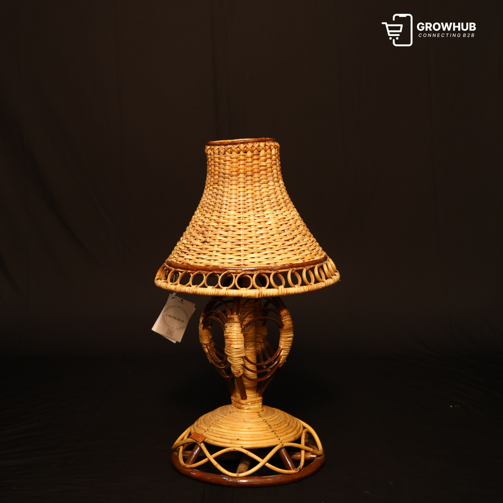HANDCRAFTED CANE & BAMBOO TABLE LAMP