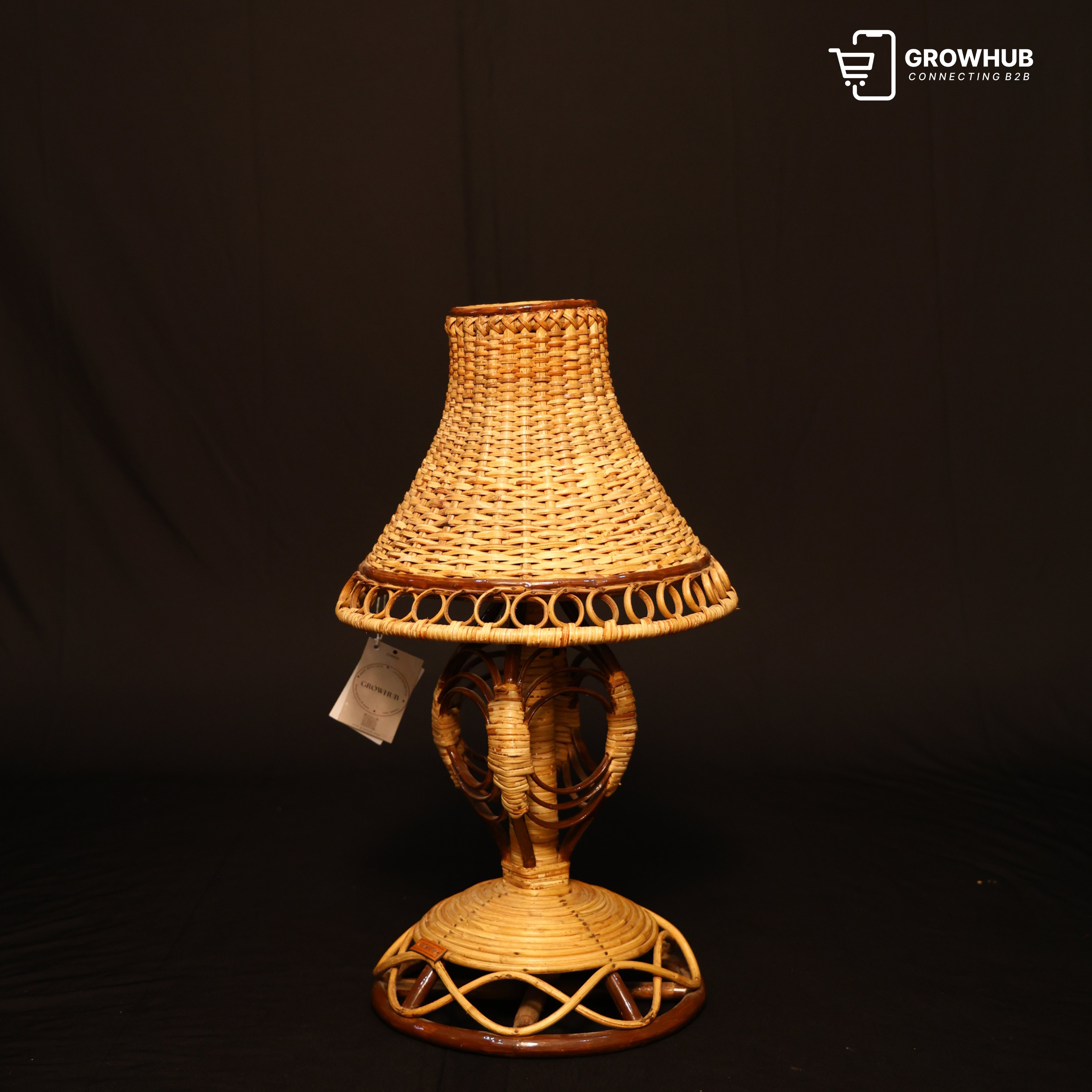 HANDCRAFTED CANE & BAMBOO TABLE LAMP