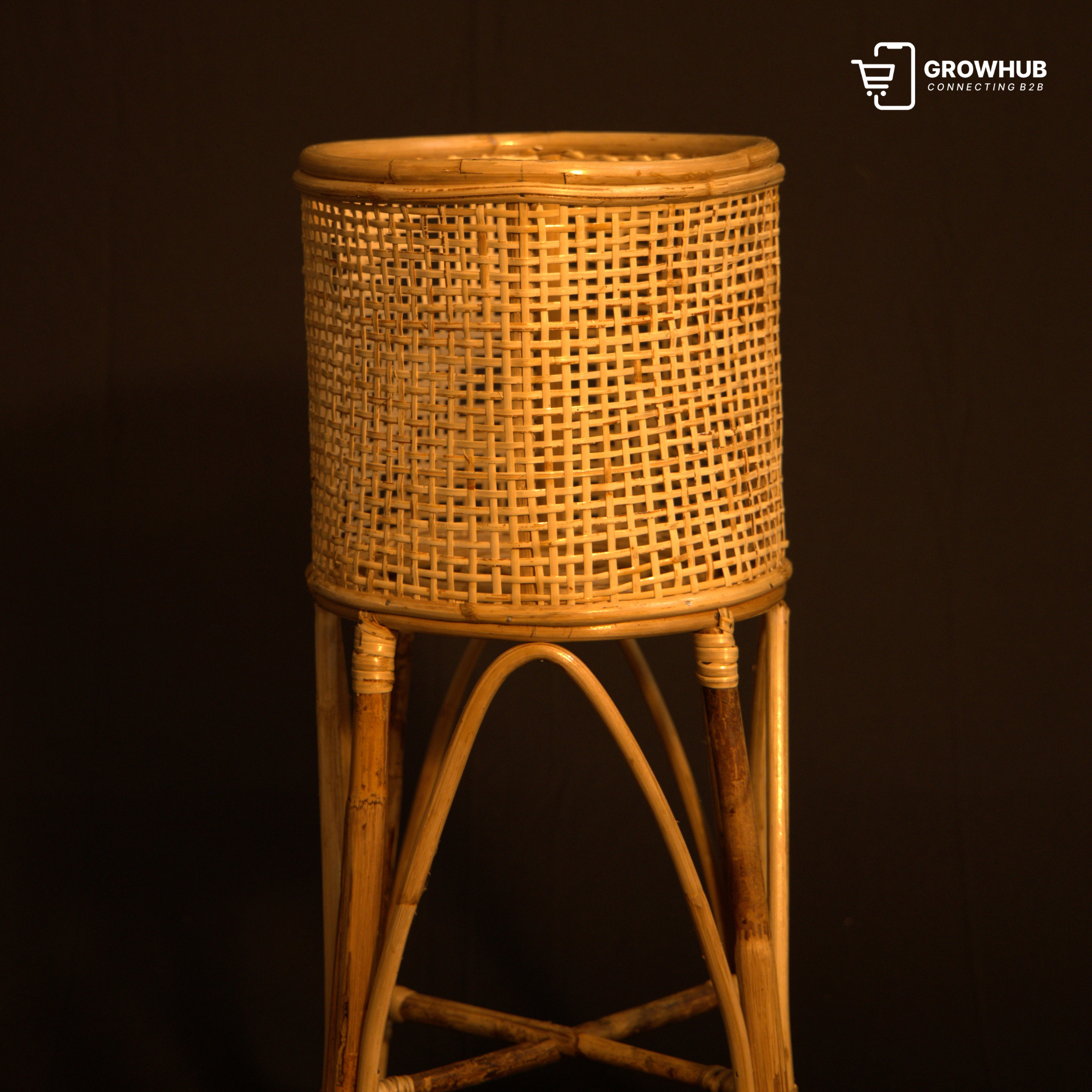 The High-Rise Mesh Rattan Planter Stand