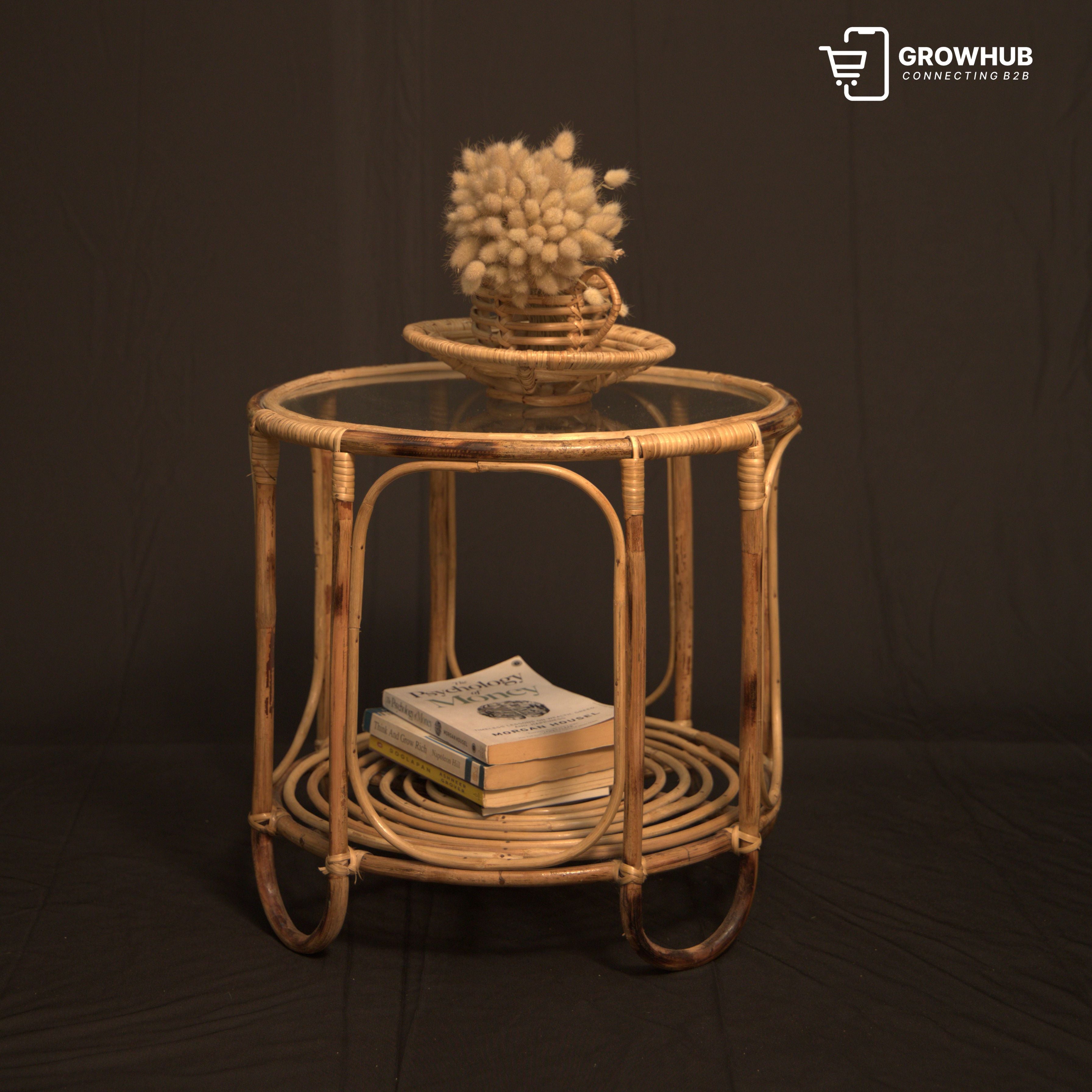 BOHO RATTAN SIDE TABLE