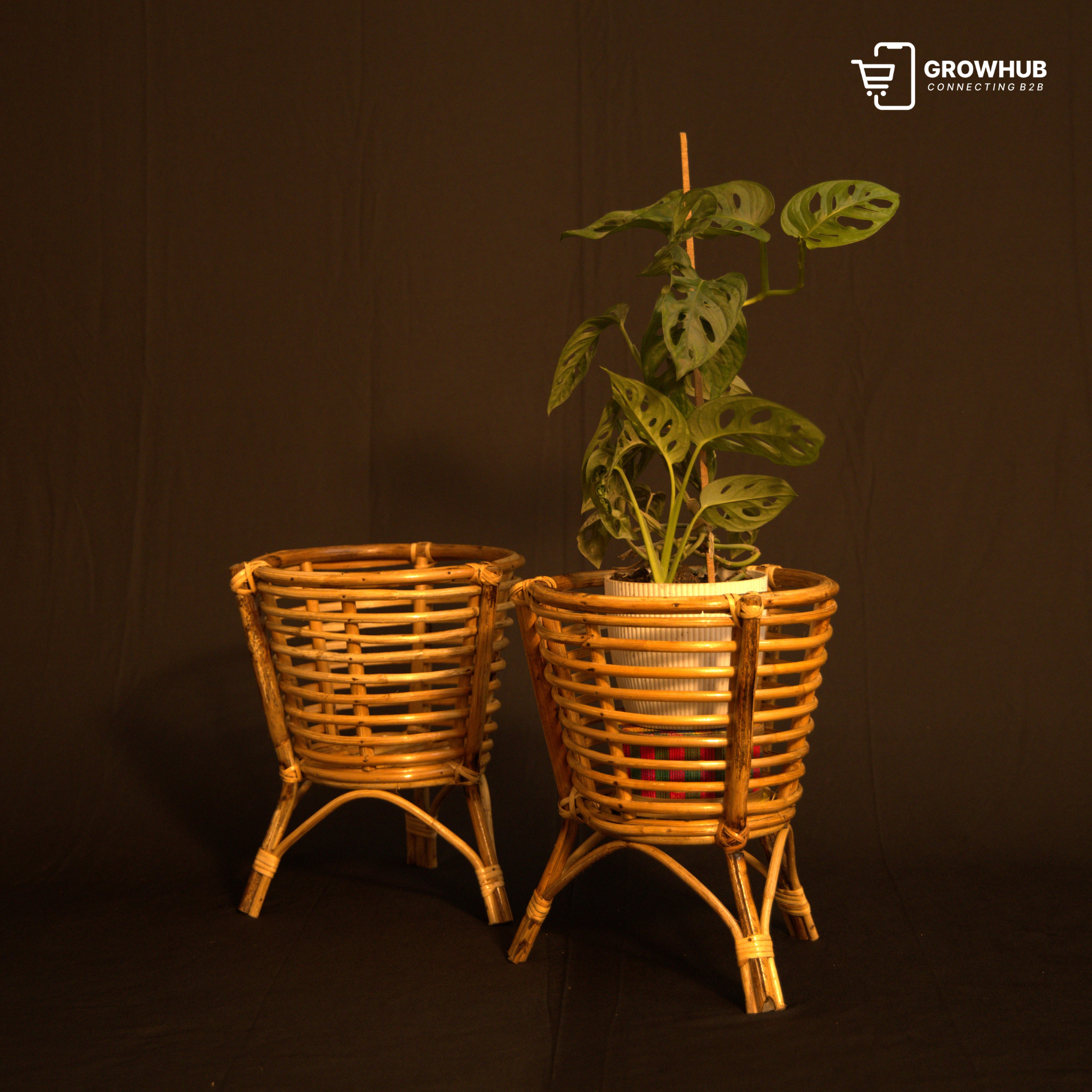 The Heritage Tripod Rattan Planter