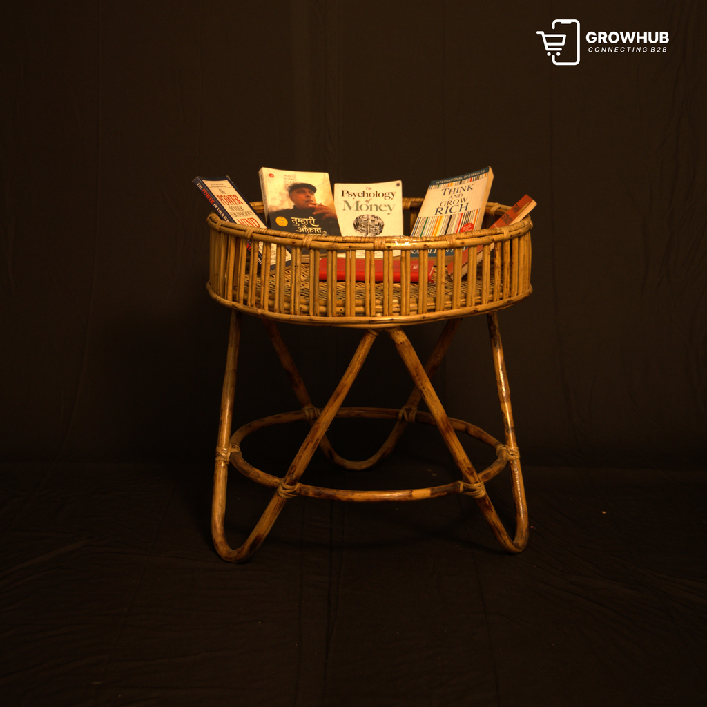 CANE & BAMBOO SIDE TABLE