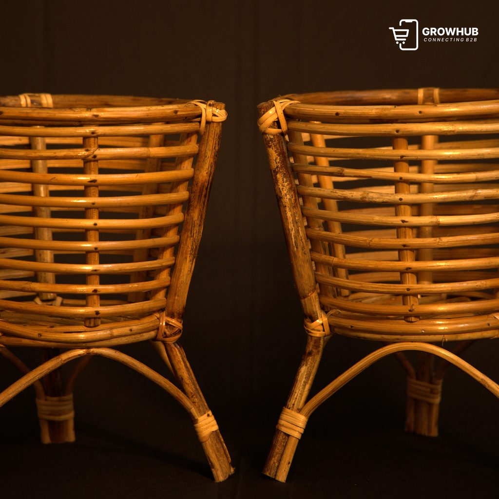 The Heritage Tripod Rattan Planter