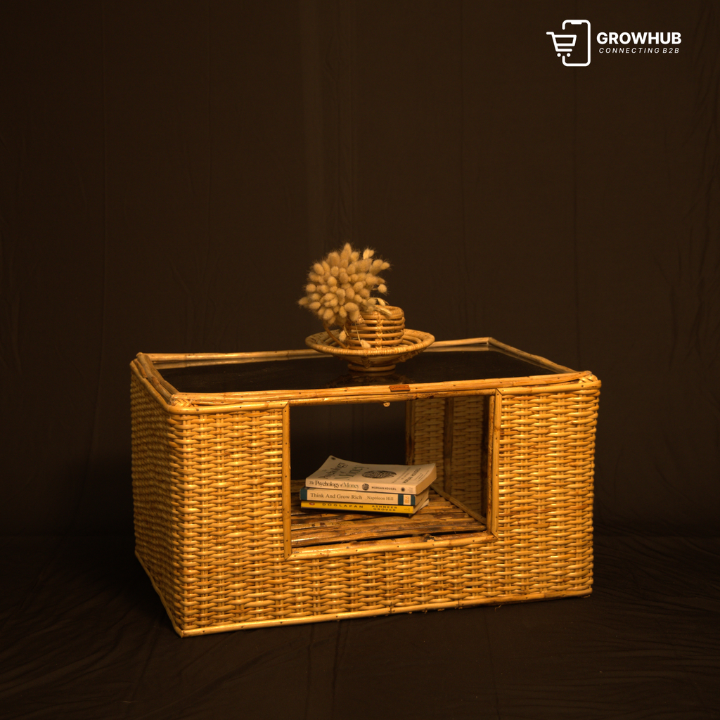CANE & BAMBOO COFFEE TABLE