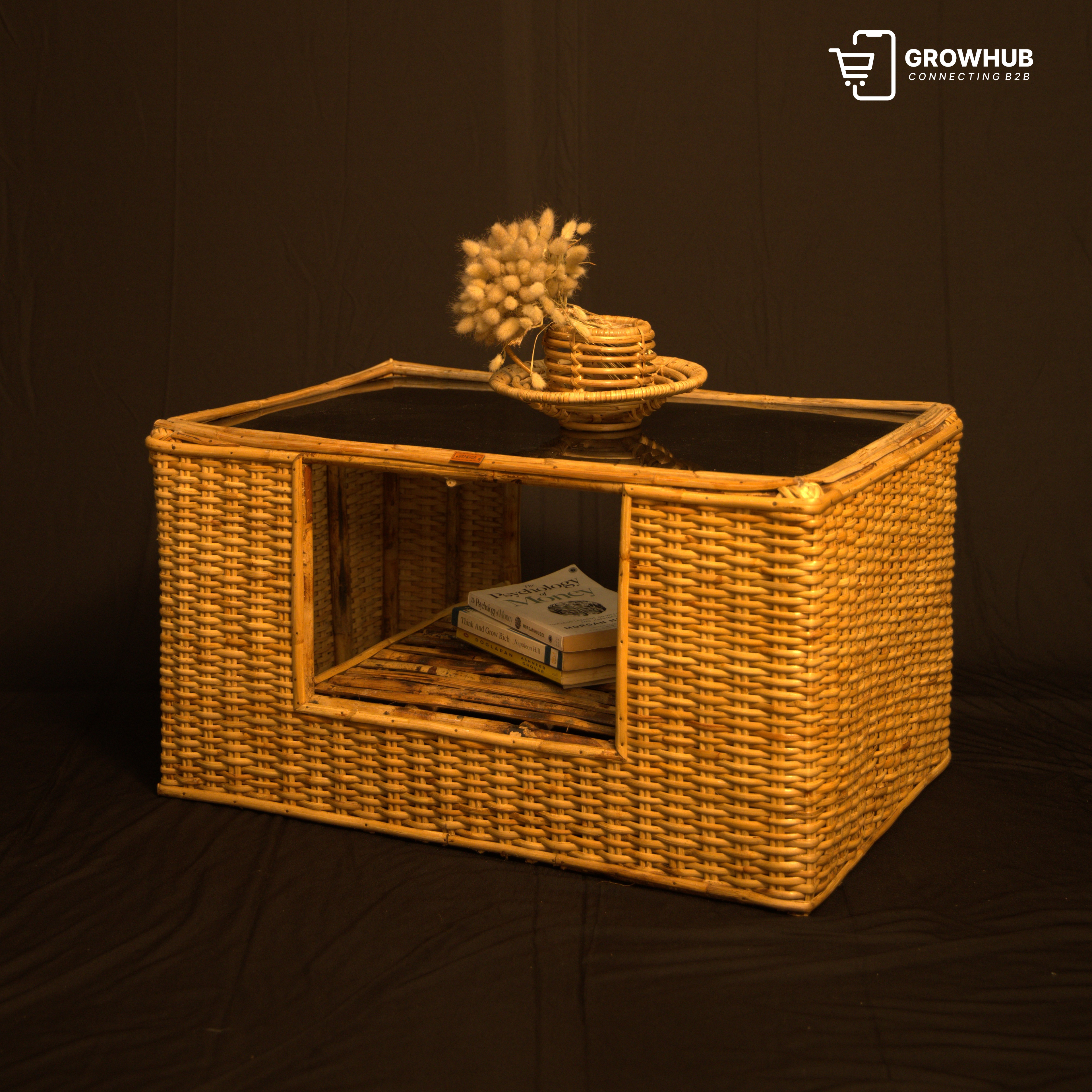 CANE & BAMBOO COFFEE TABLE