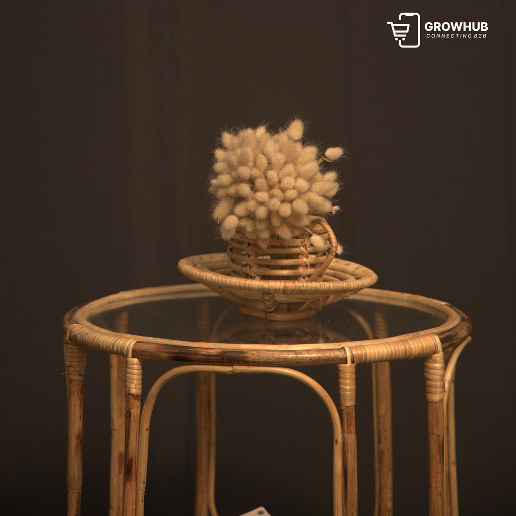 BOHO RATTAN SIDE TABLE