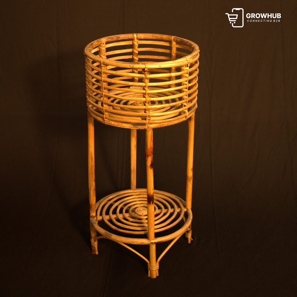 CANE 2-TIER PLANTER STAND