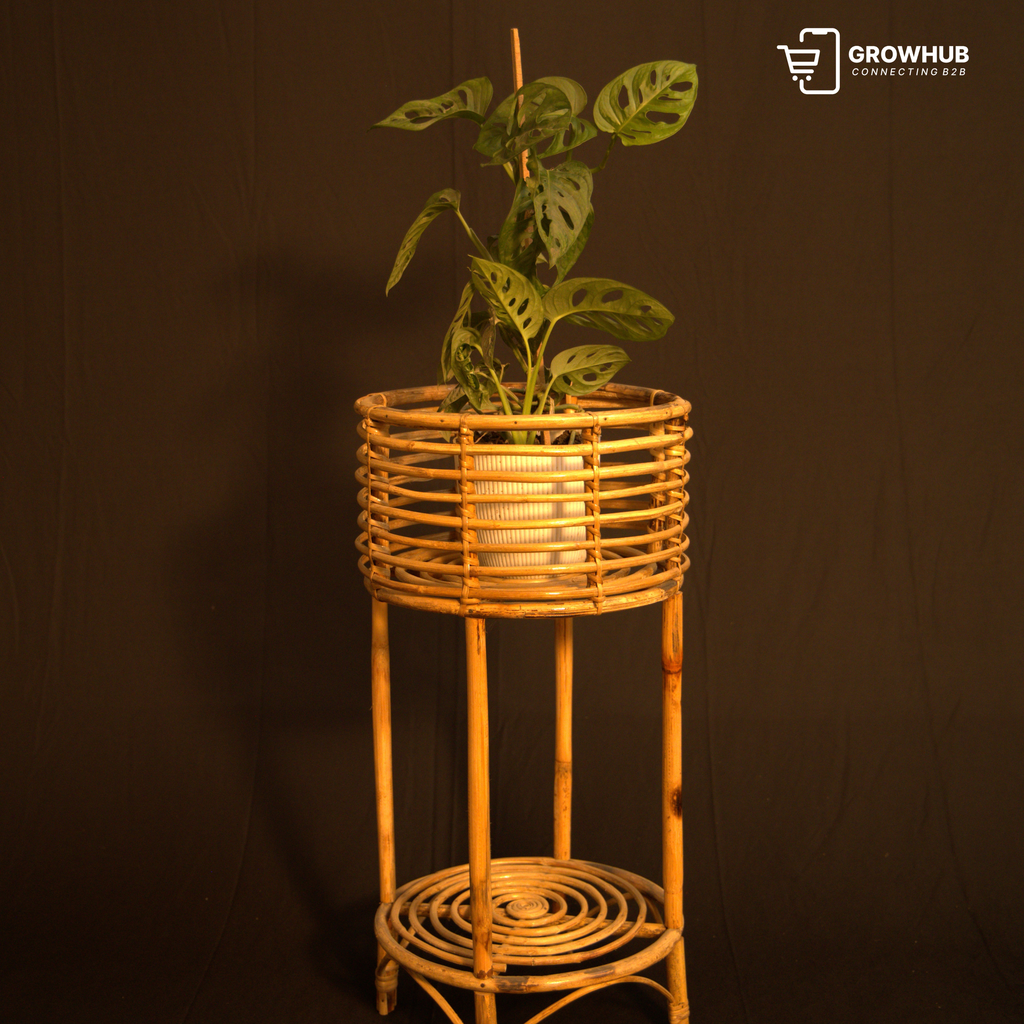 CANE 2-TIER PLANTER STAND