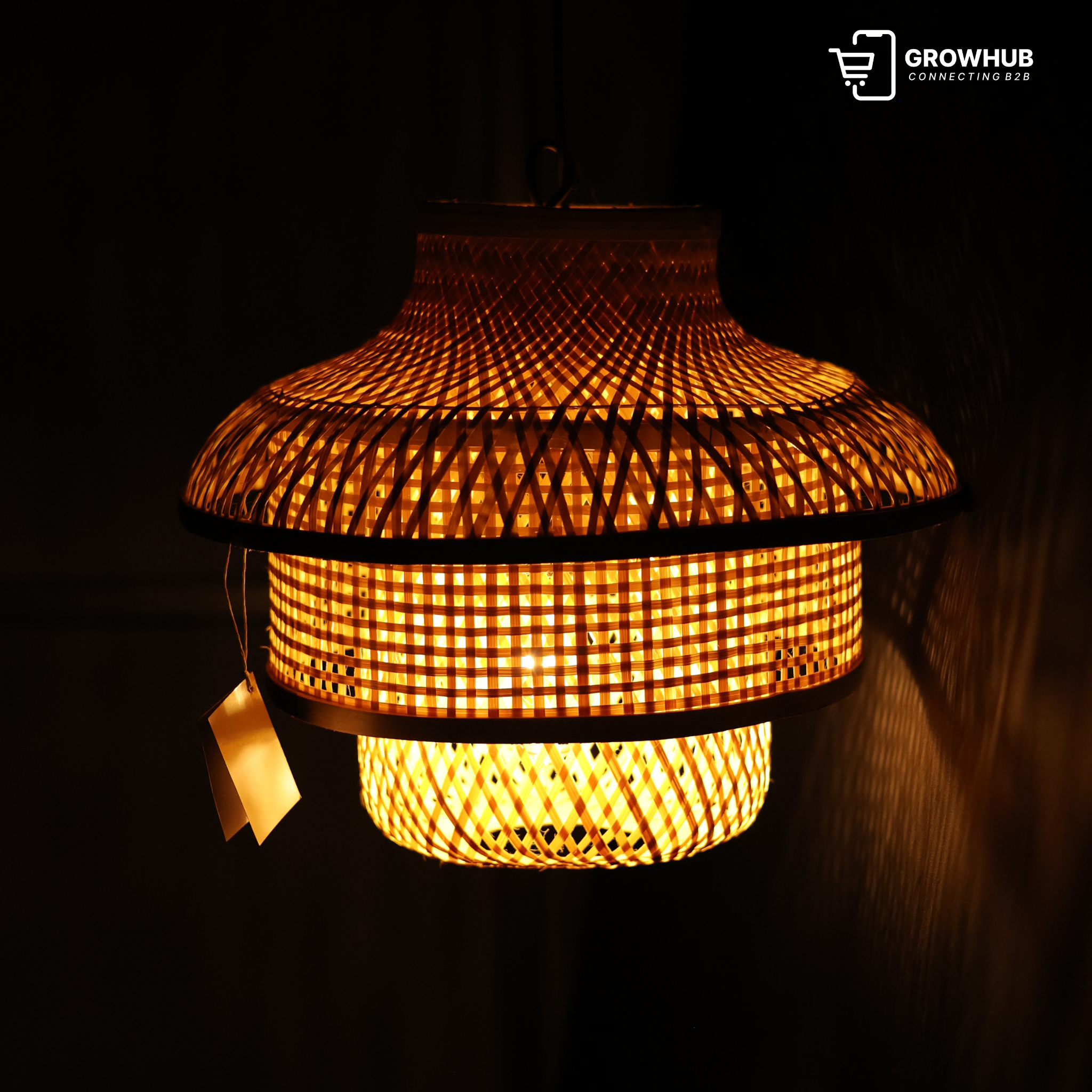 TIERED BAMBOO PENDANT LANTERN