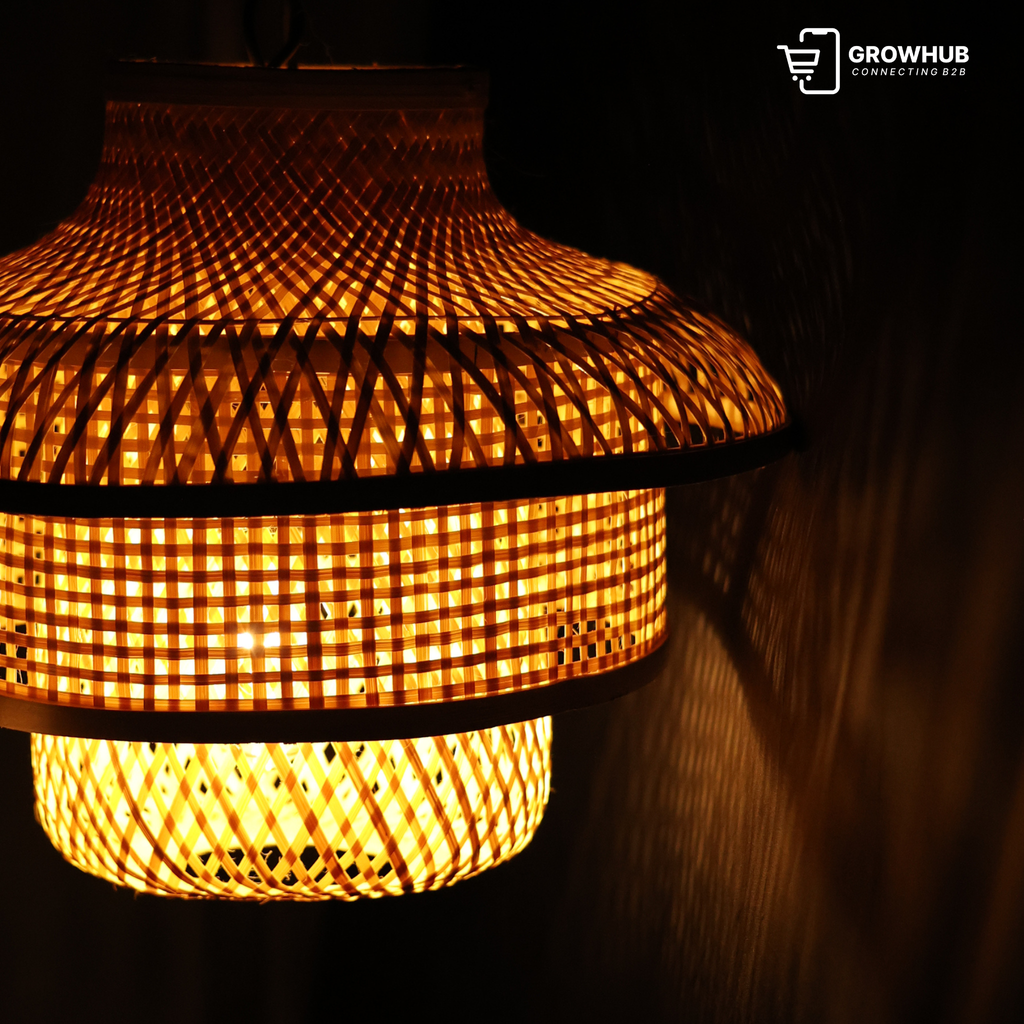 TIERED BAMBOO PENDANT LANTERN