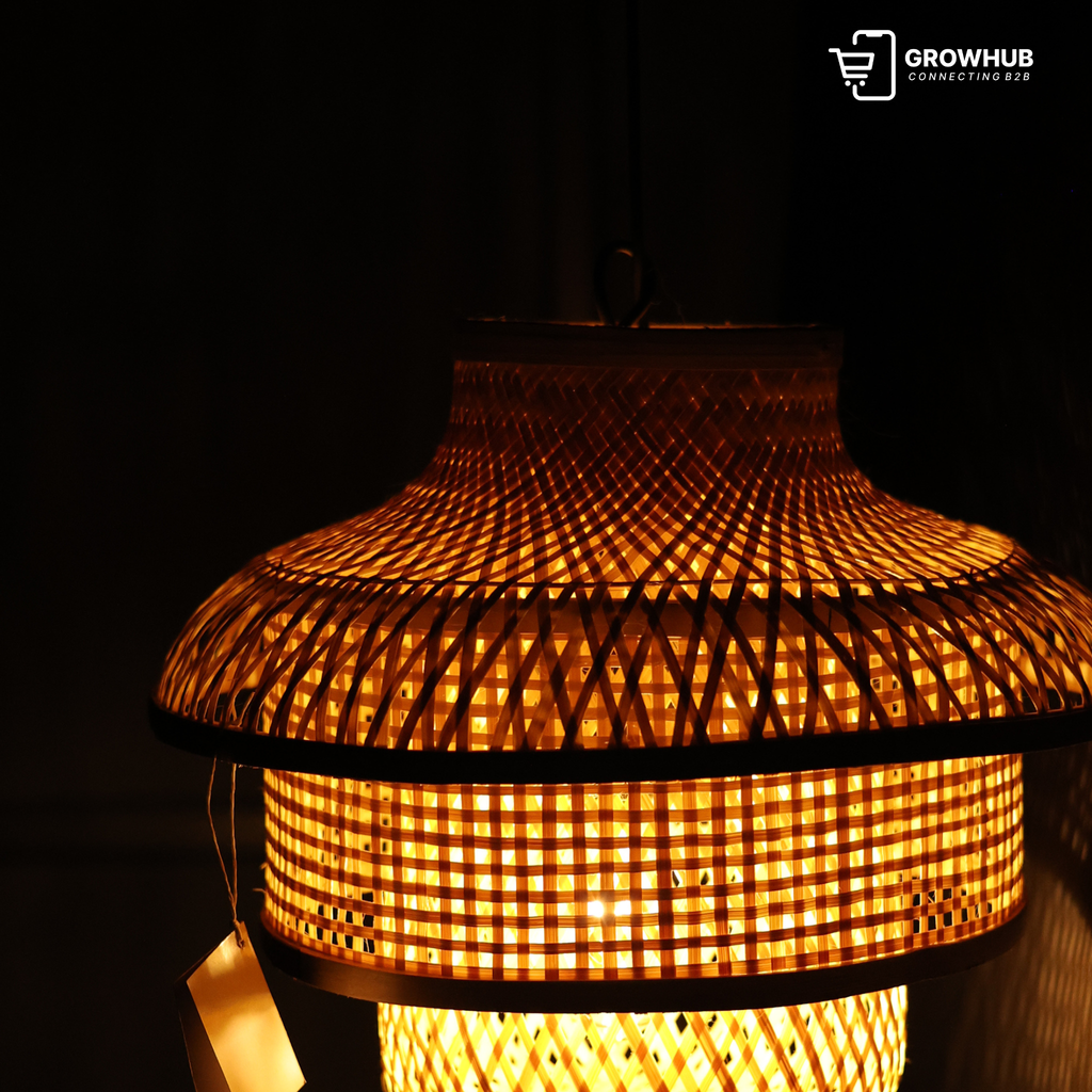 TIERED BAMBOO PENDANT LANTERN