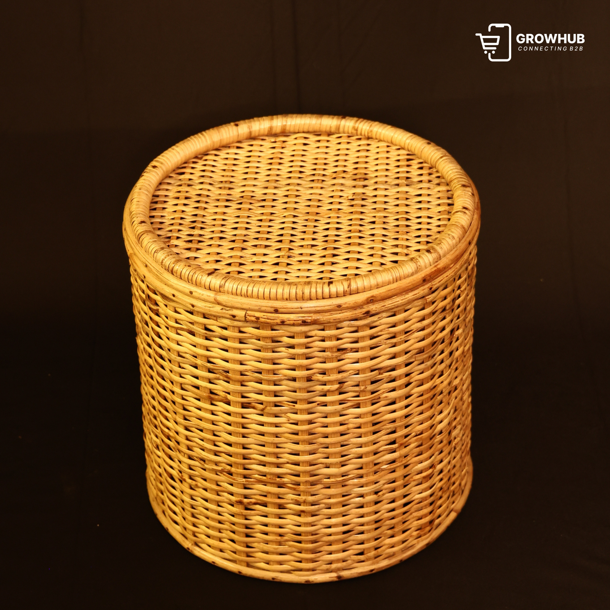 DRUM RATTAN STOOL