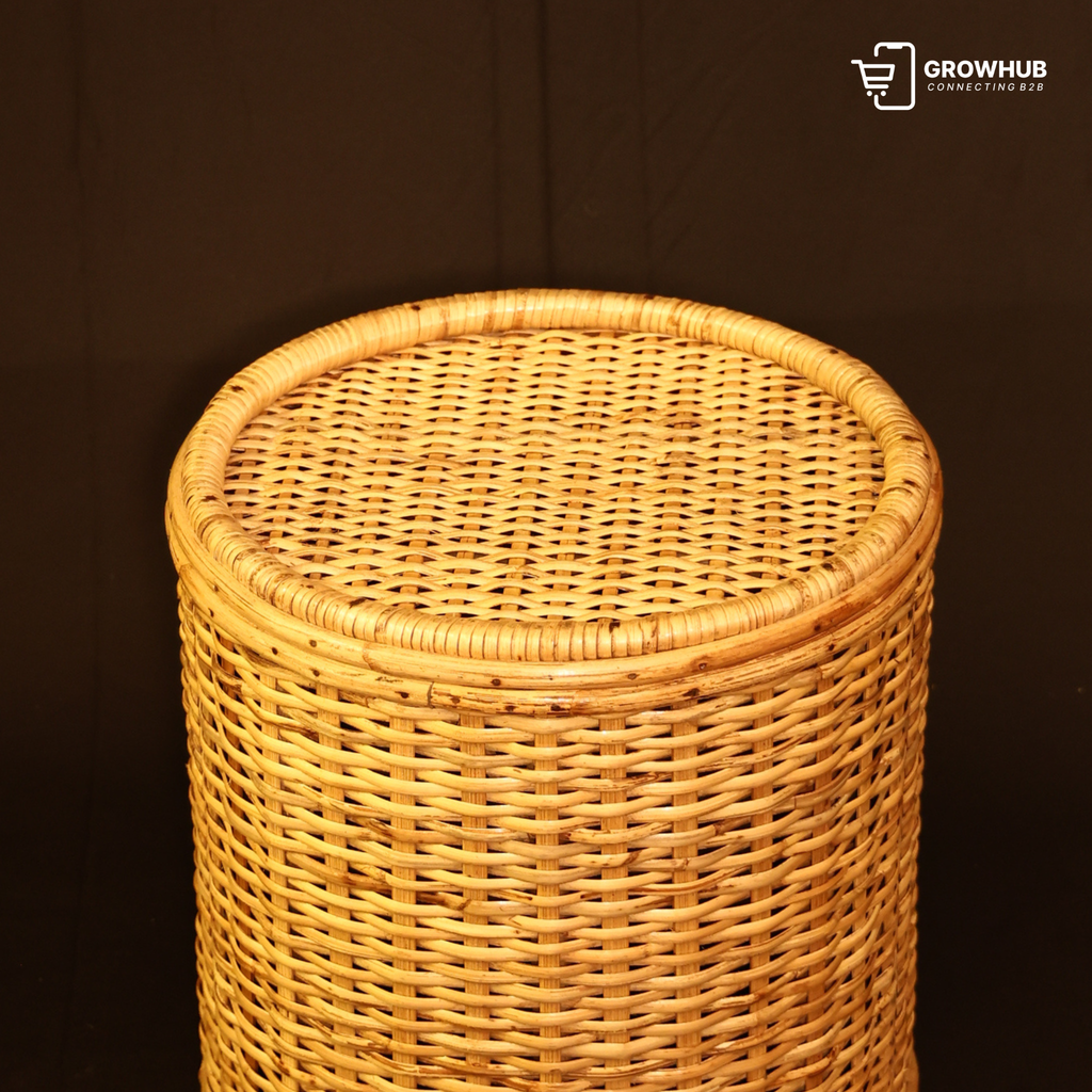 DRUM RATTAN STOOL