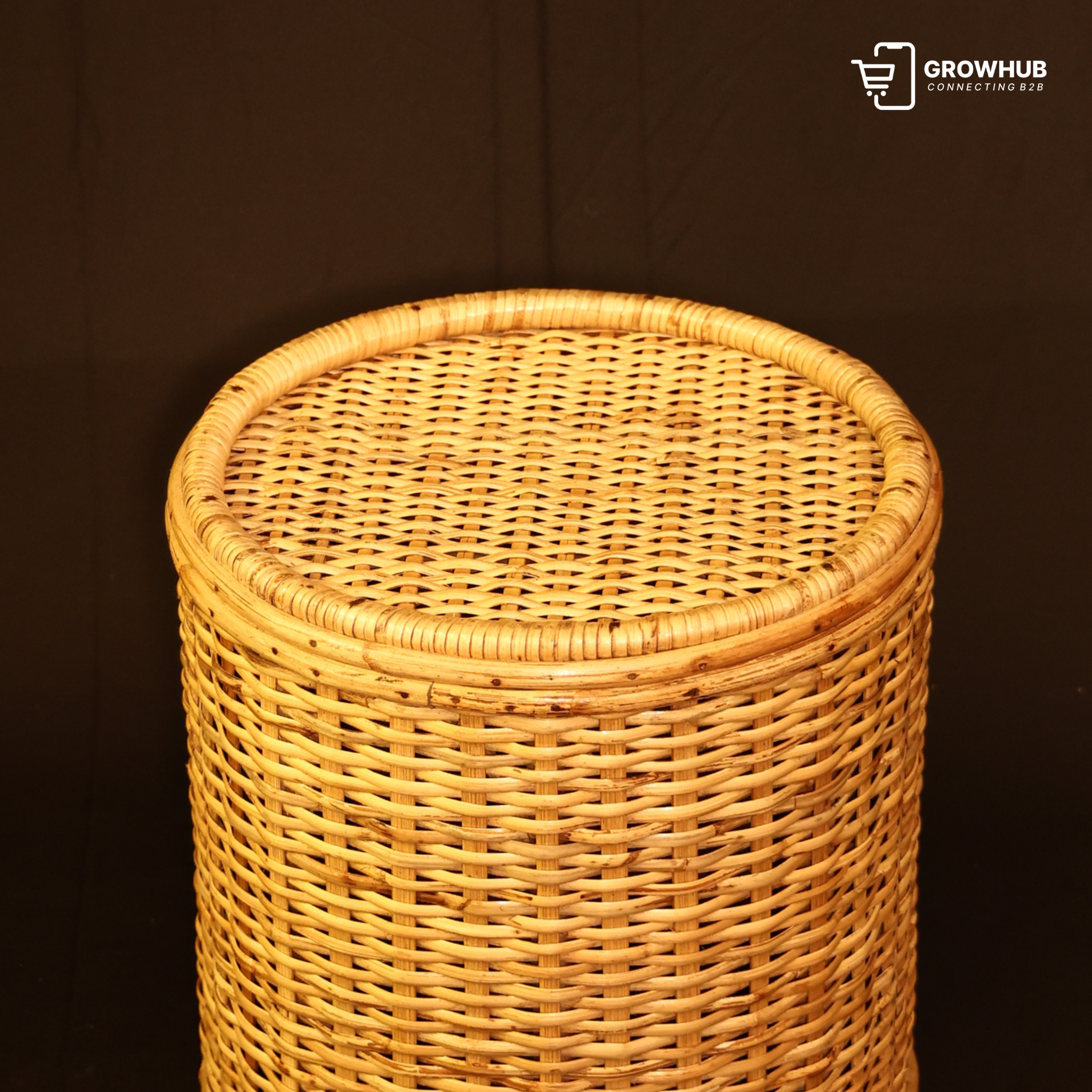 DRUM RATTAN STOOL