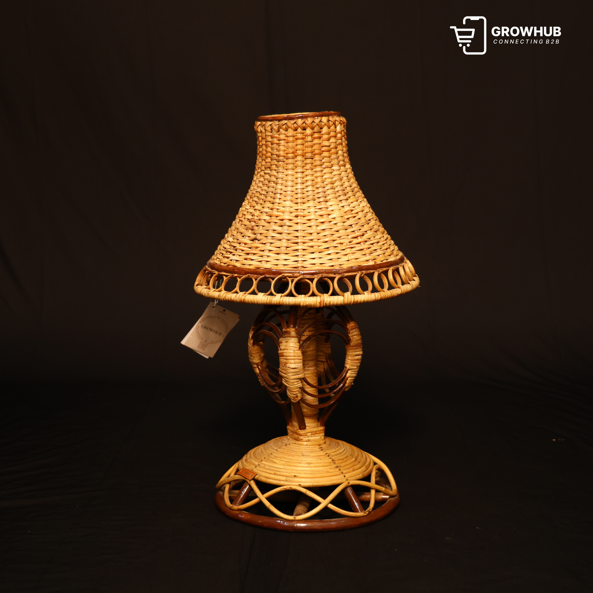 HANDCRAFTED CANE & BAMBOO TABLE LAMP